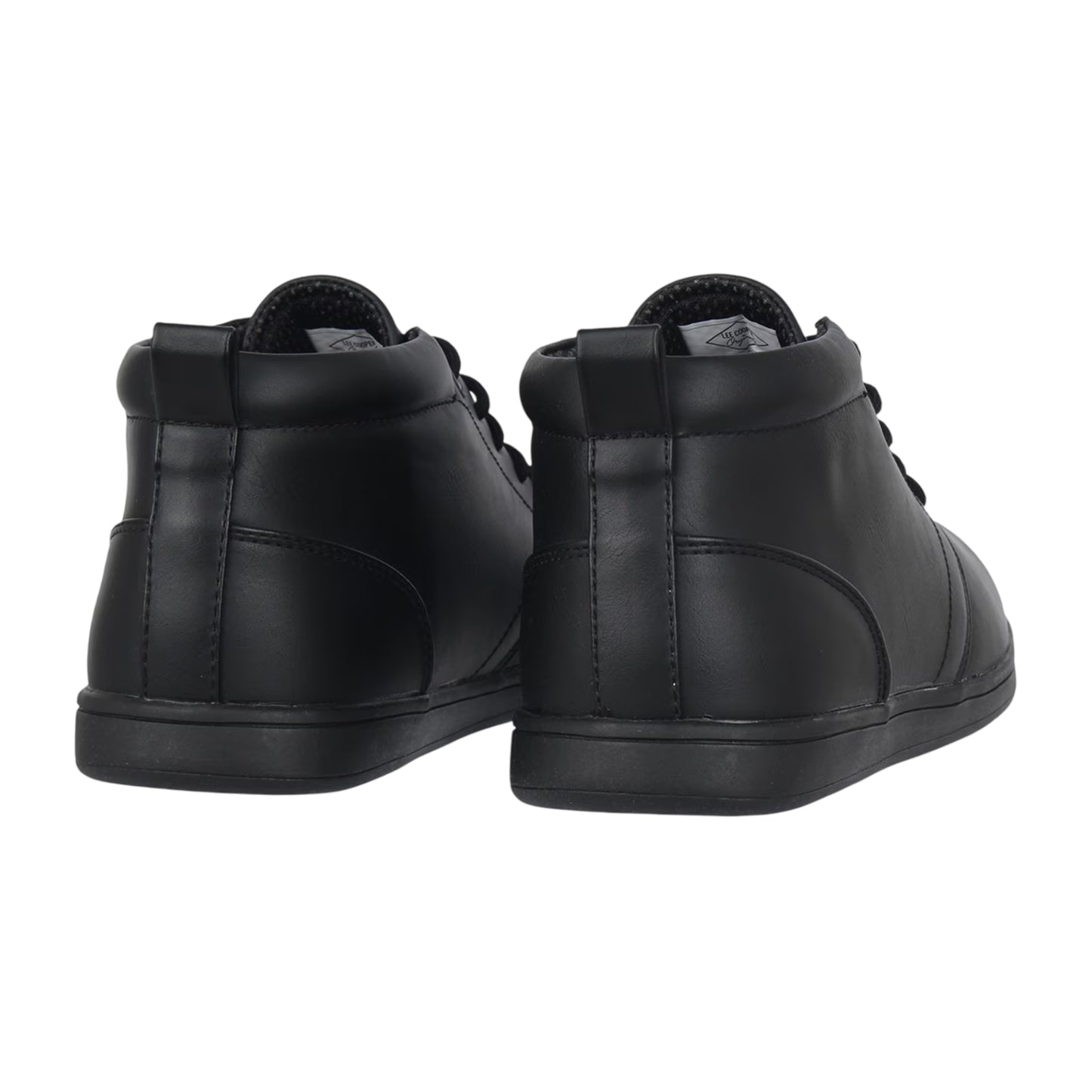 Black - Back - Lee Cooper Mens Finch Faux Leather Flat Chukka Boots