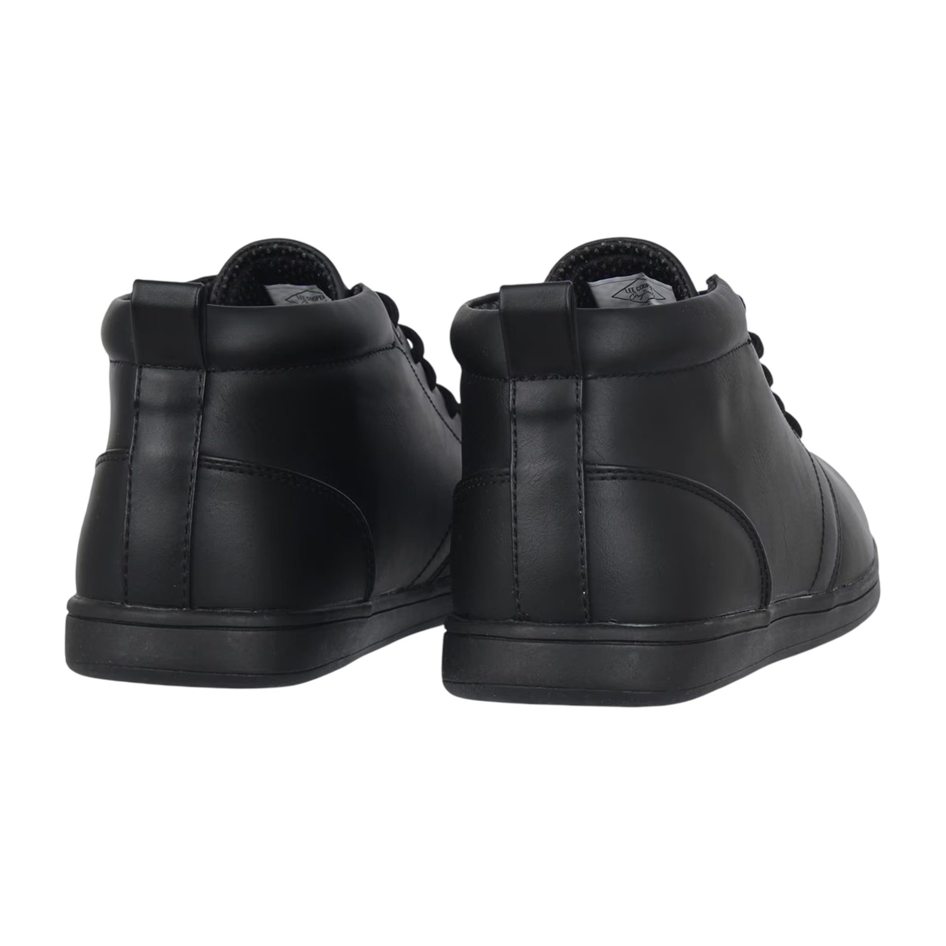 Black - Back - Lee Cooper Mens Finch Faux Leather Flat Chukka Boots