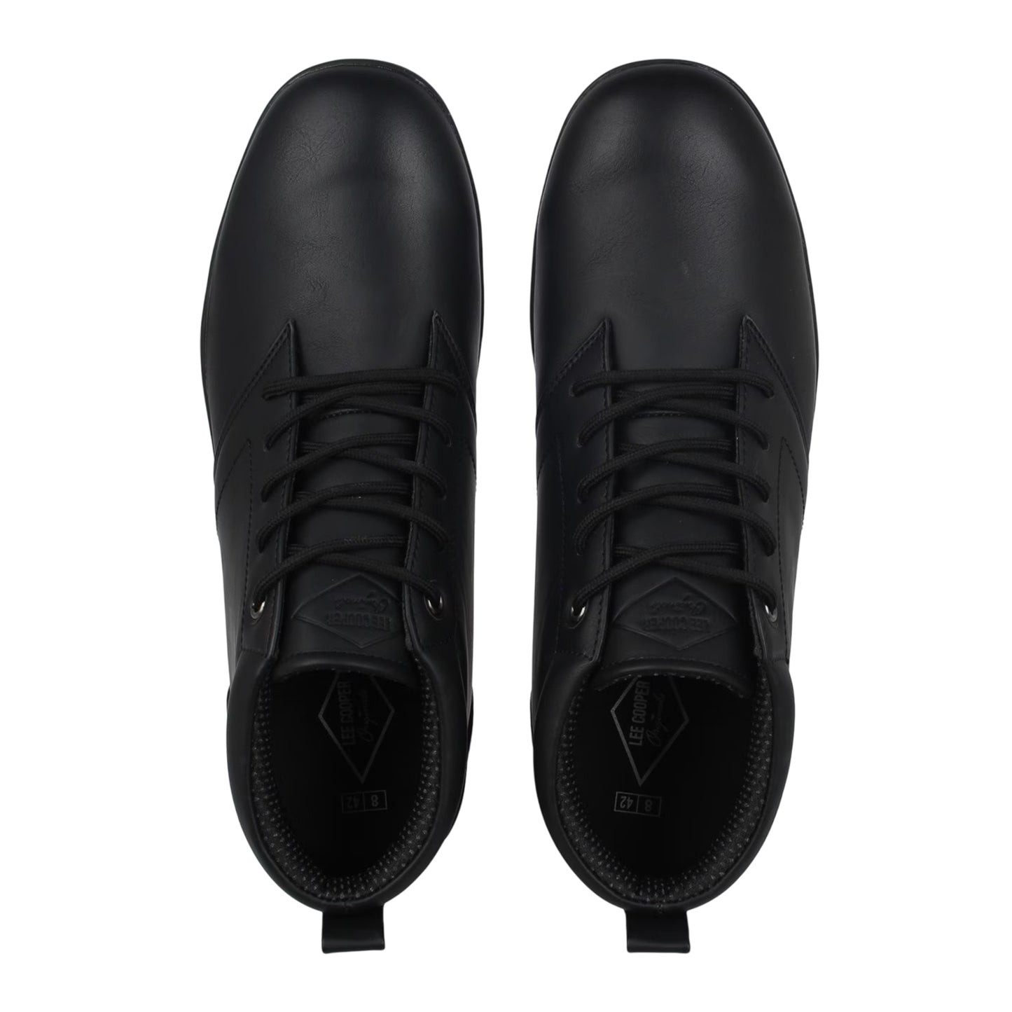 Black - Lifestyle - Lee Cooper Mens Finch Faux Leather Flat Chukka Boots