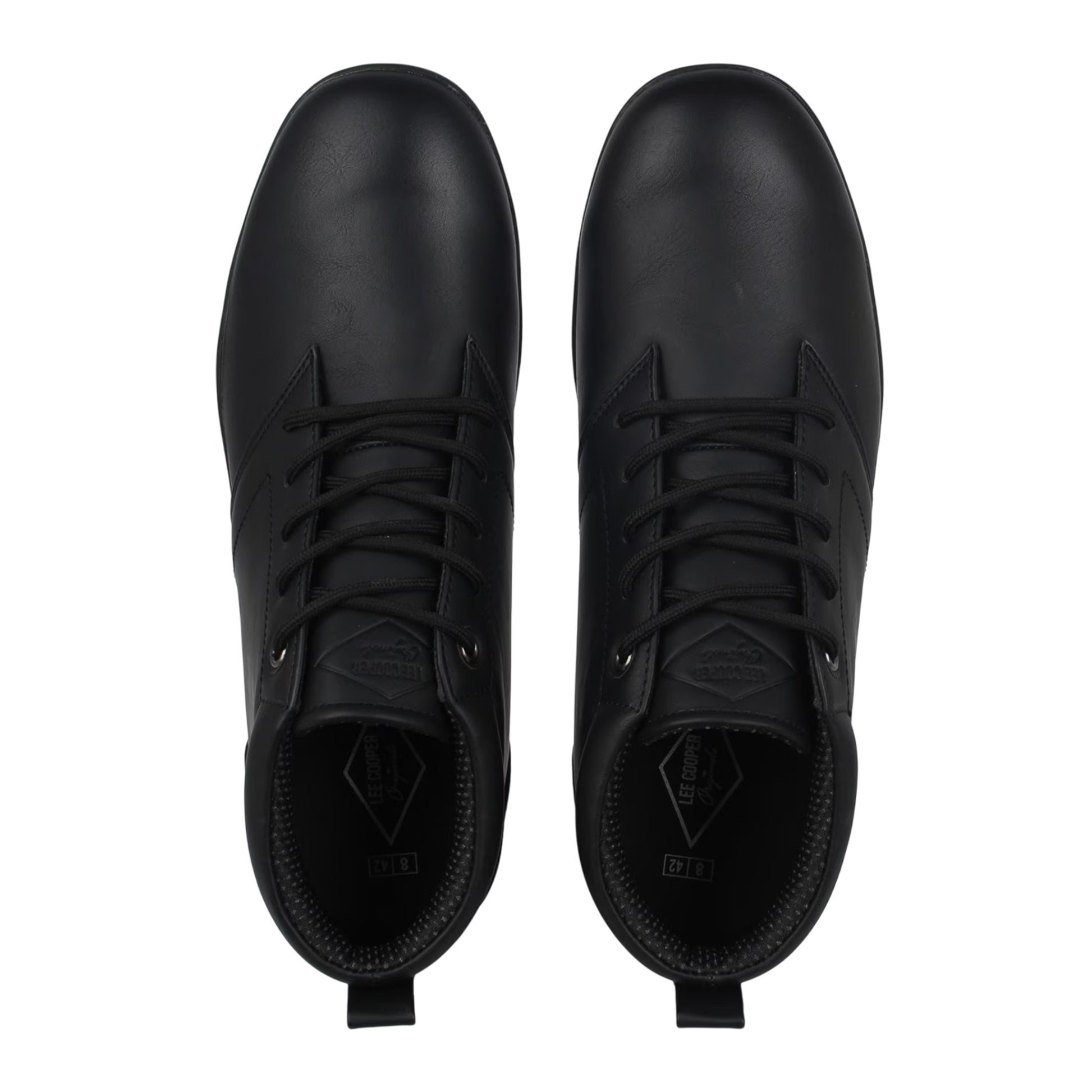 Black - Lifestyle - Lee Cooper Mens Finch Faux Leather Flat Chukka Boots