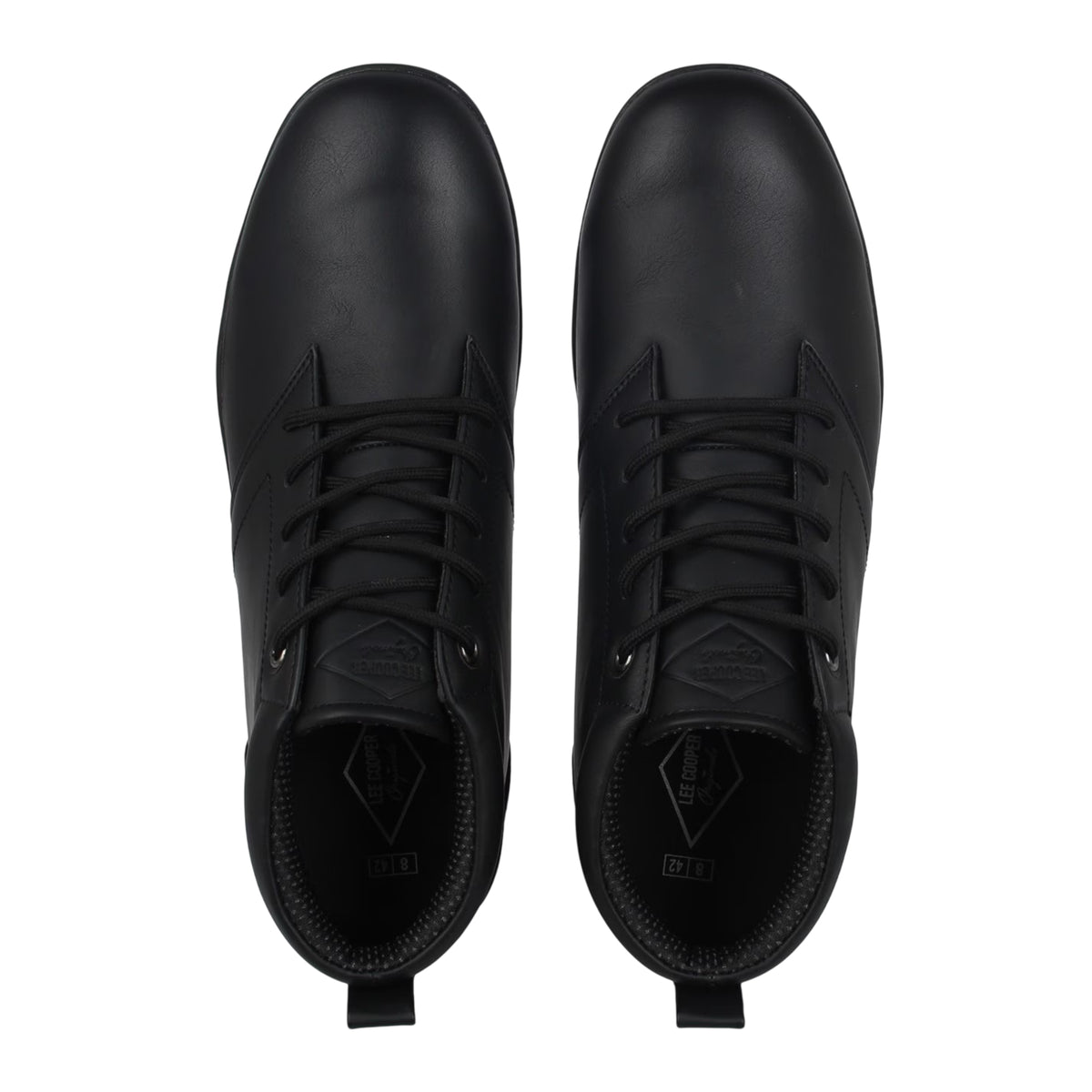 Black - Lifestyle - Lee Cooper Mens Finch Faux Leather Flat Chukka Boots