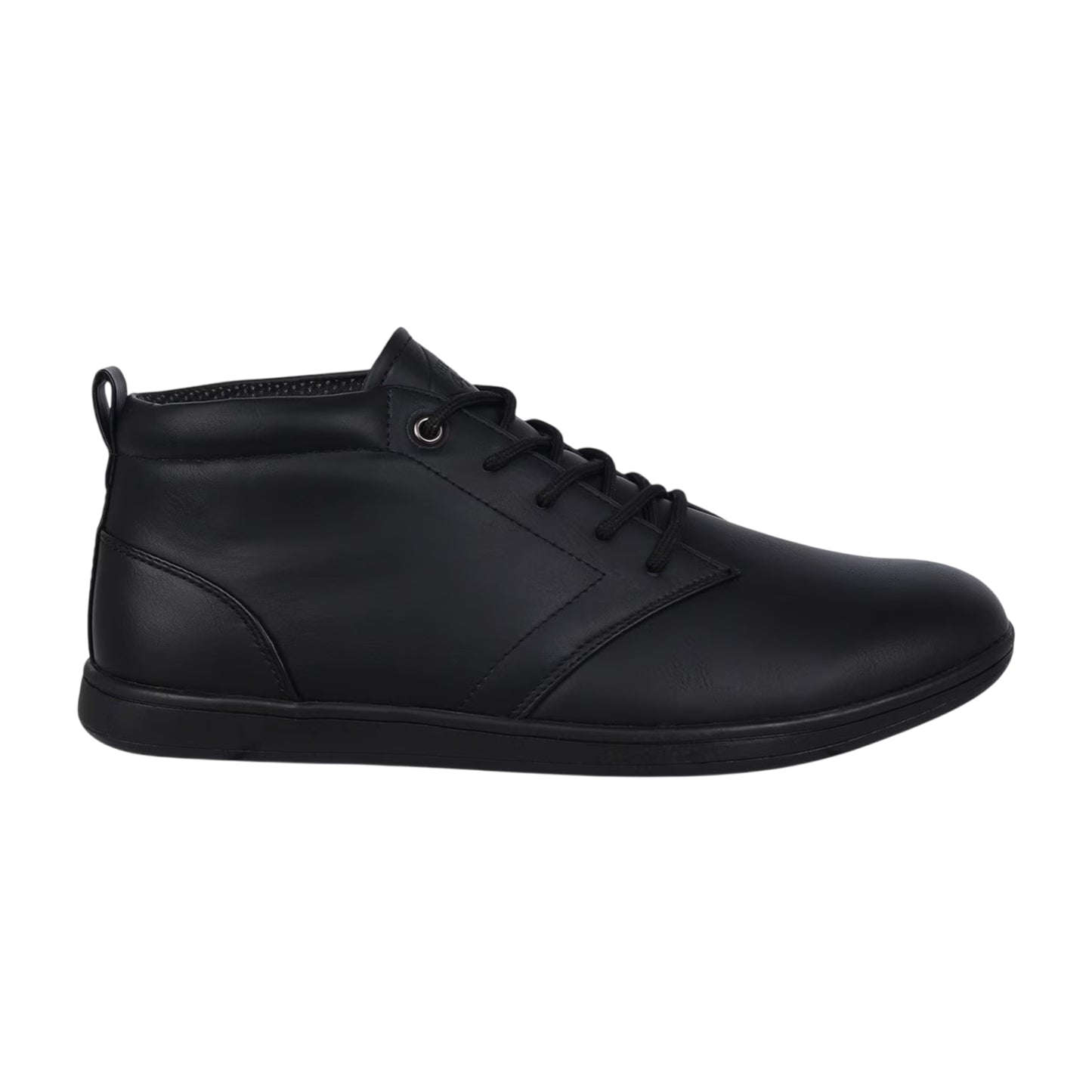 Black - Front - Lee Cooper Mens Finch Faux Leather Flat Chukka Boots