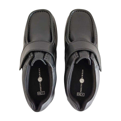 Black - Lifestyle - Waltham Childrens-Kids Waltham Vel Leather Flat School Shoes