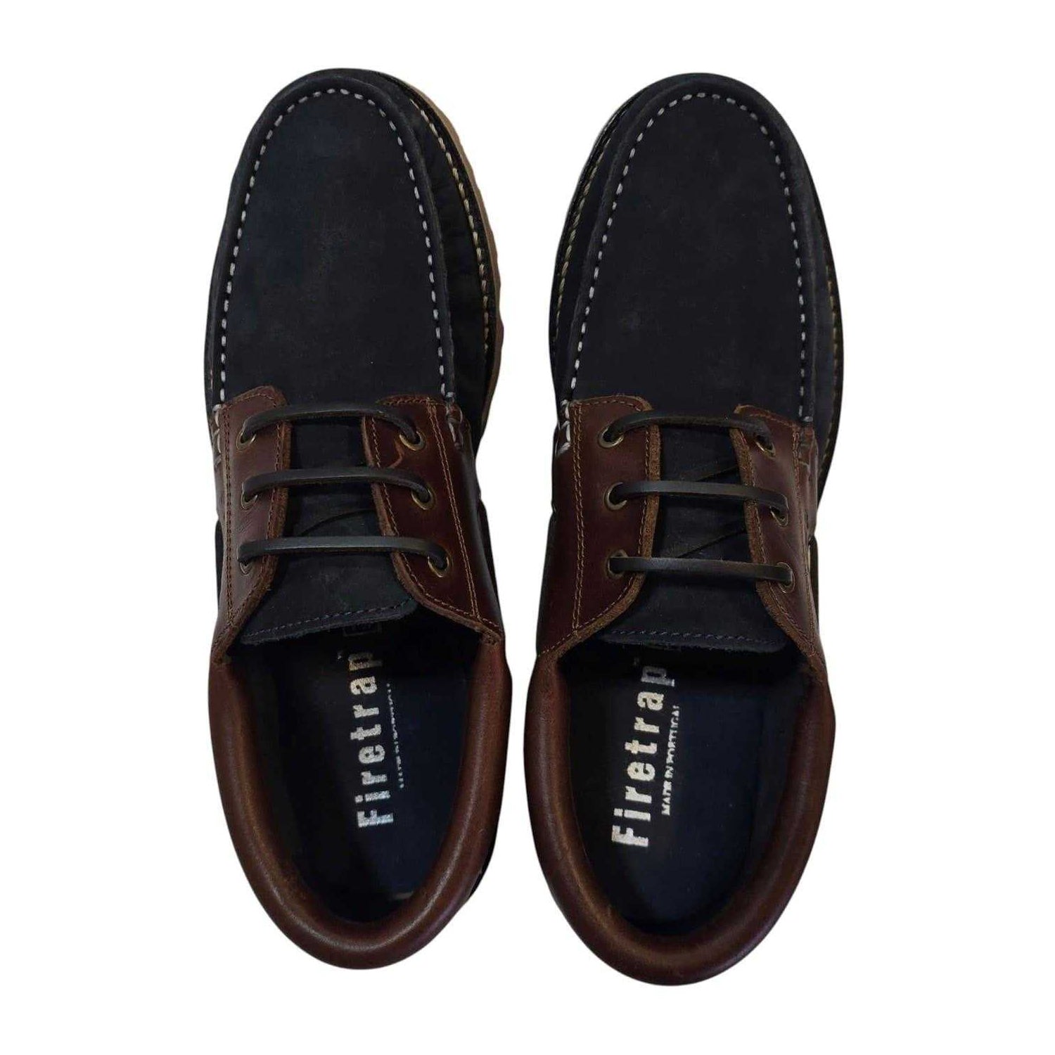 Navy-Brown - Lifestyle - Firetrap Mens Jose Classic Leather Shoes