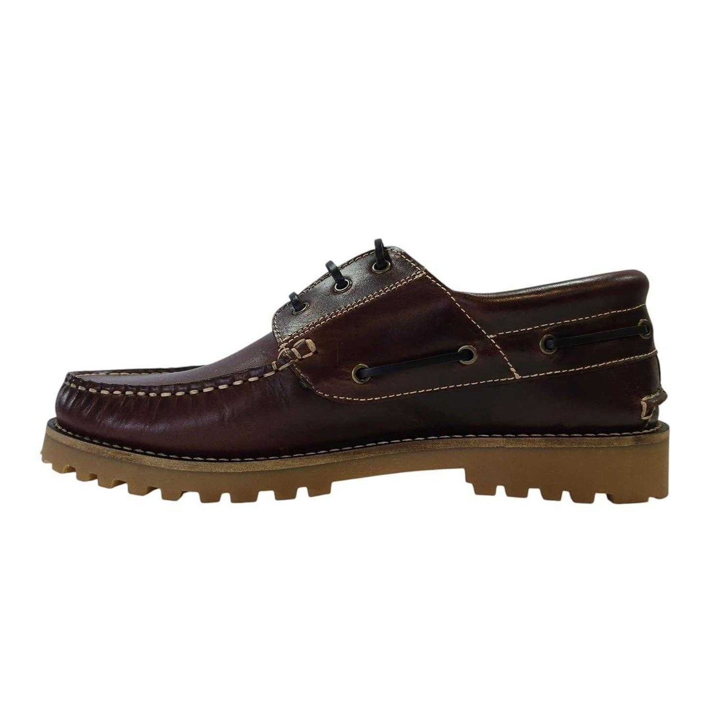 Bordeaux Red - Side - Firetrap Mens Jose Classic Leather Shoes