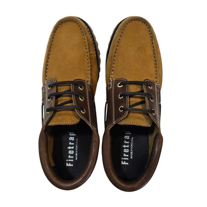Honey-Bordeaux Red - Lifestyle - Firetrap Mens Jose Classic Leather Shoes