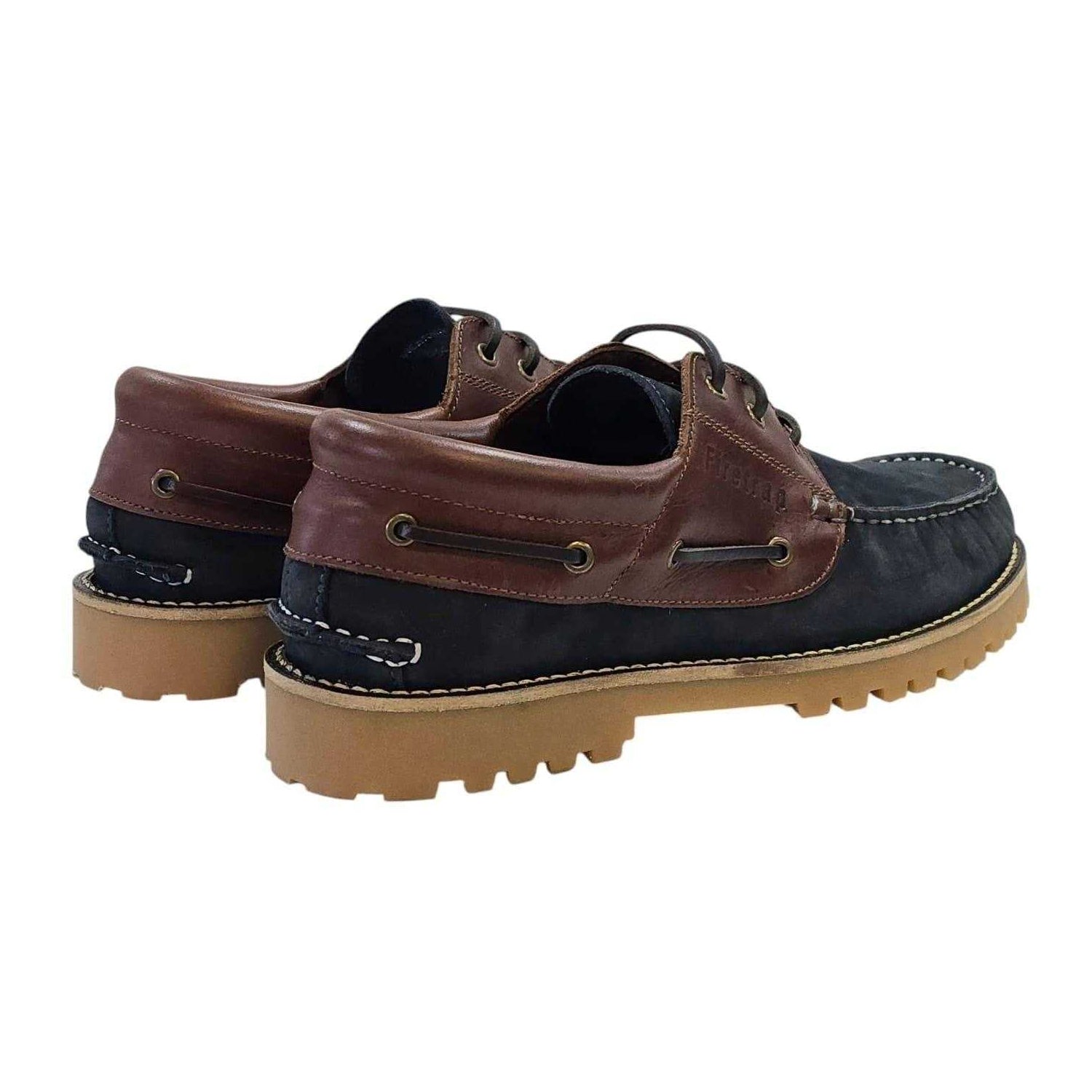 Navy-Brown - Back - Firetrap Mens Jose Classic Leather Shoes