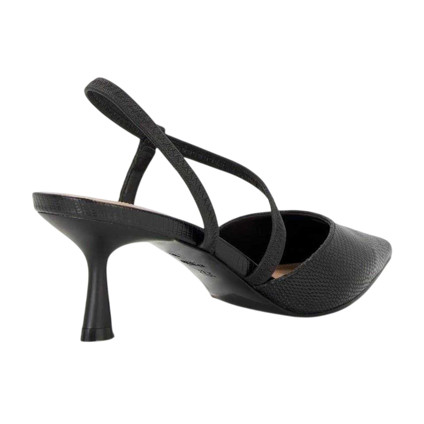 Black - Back - Dune London Womens-Ladies Textured Formal Flare Heel Court Shoes