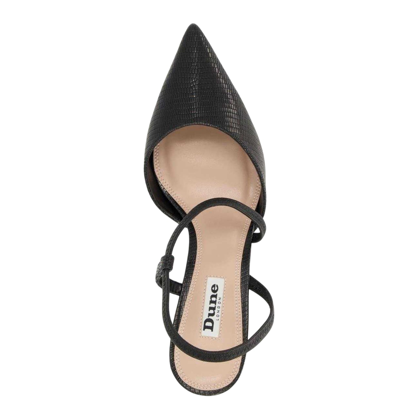 Black - Lifestyle - Dune London Womens-Ladies Textured Formal Flare Heel Court Shoes