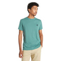 Teal - Side - Timberland Mens Oyster River Logo Short-Sleeved T-Shirt