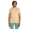 Wheat - Side - Timberland Mens Oyster River Logo Short-Sleeved T-Shirt