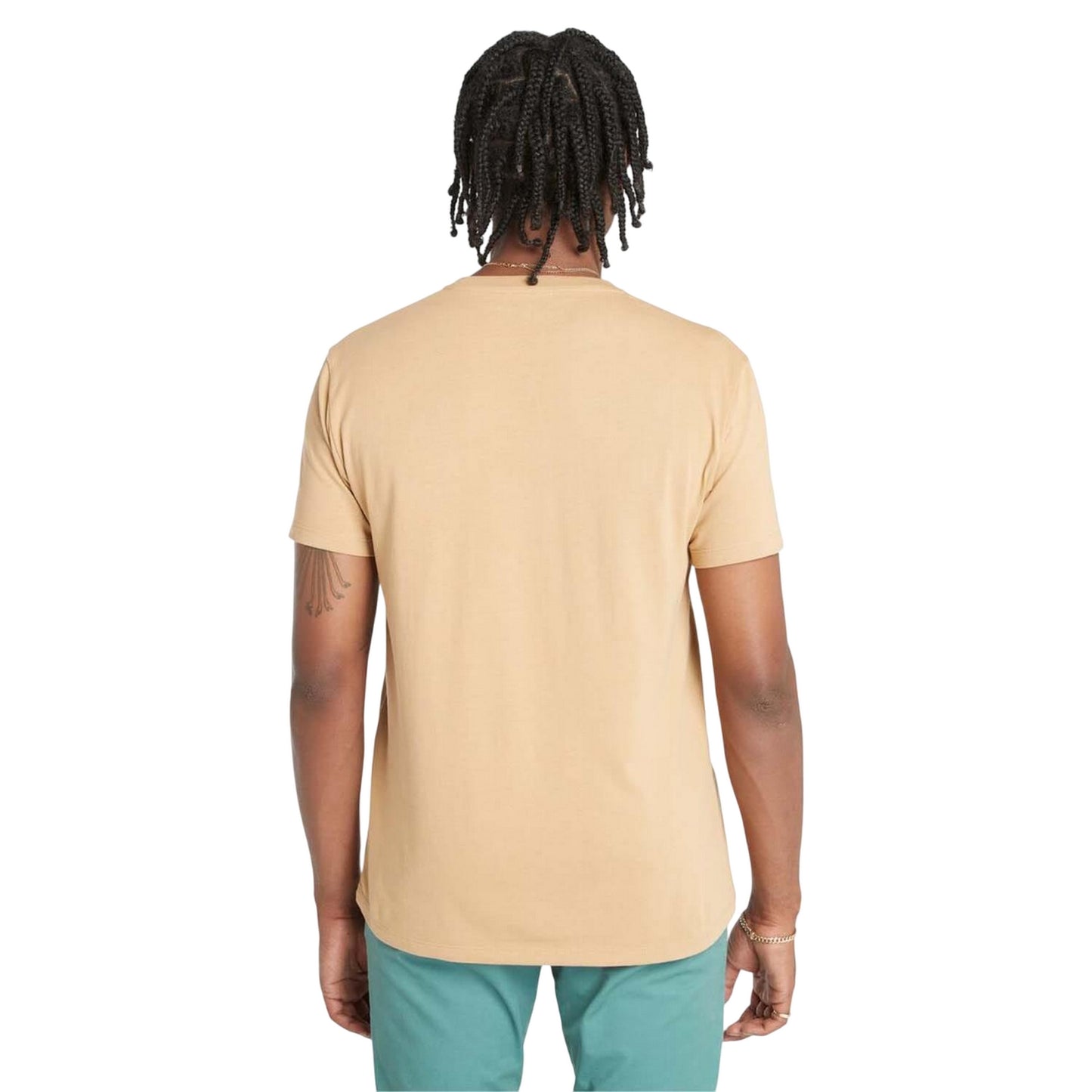 Wheat - Back - Timberland Mens Oyster River Logo Short-Sleeved T-Shirt