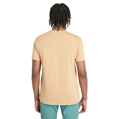 Wheat - Back - Timberland Mens Oyster River Logo Short-Sleeved T-Shirt