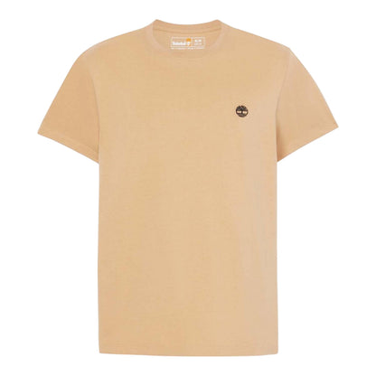 Wheat - Front - Timberland Mens Oyster River Logo Short-Sleeved T-Shirt