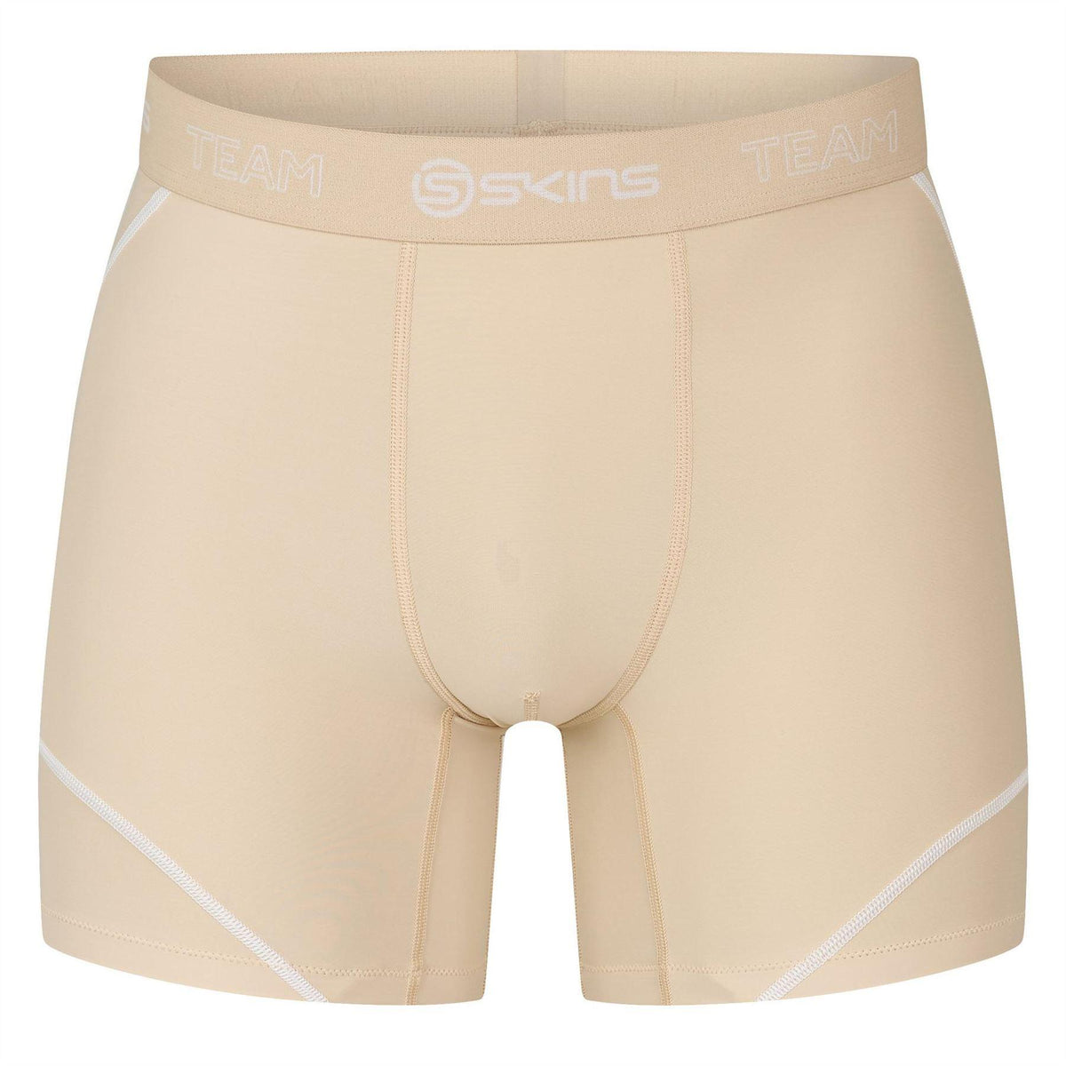 Cream - Front - Skins Mens Dynamic Team Stripe Detail Compression Shorts