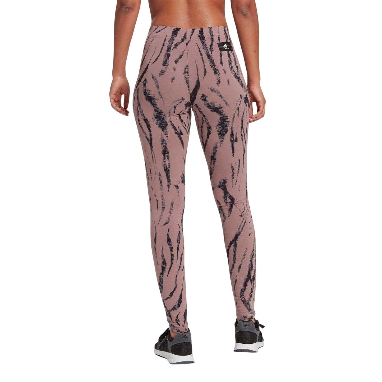 Oxid Grey - Back - Adidas Womens-Ladies Future Icons Animal Print Tight Leggings