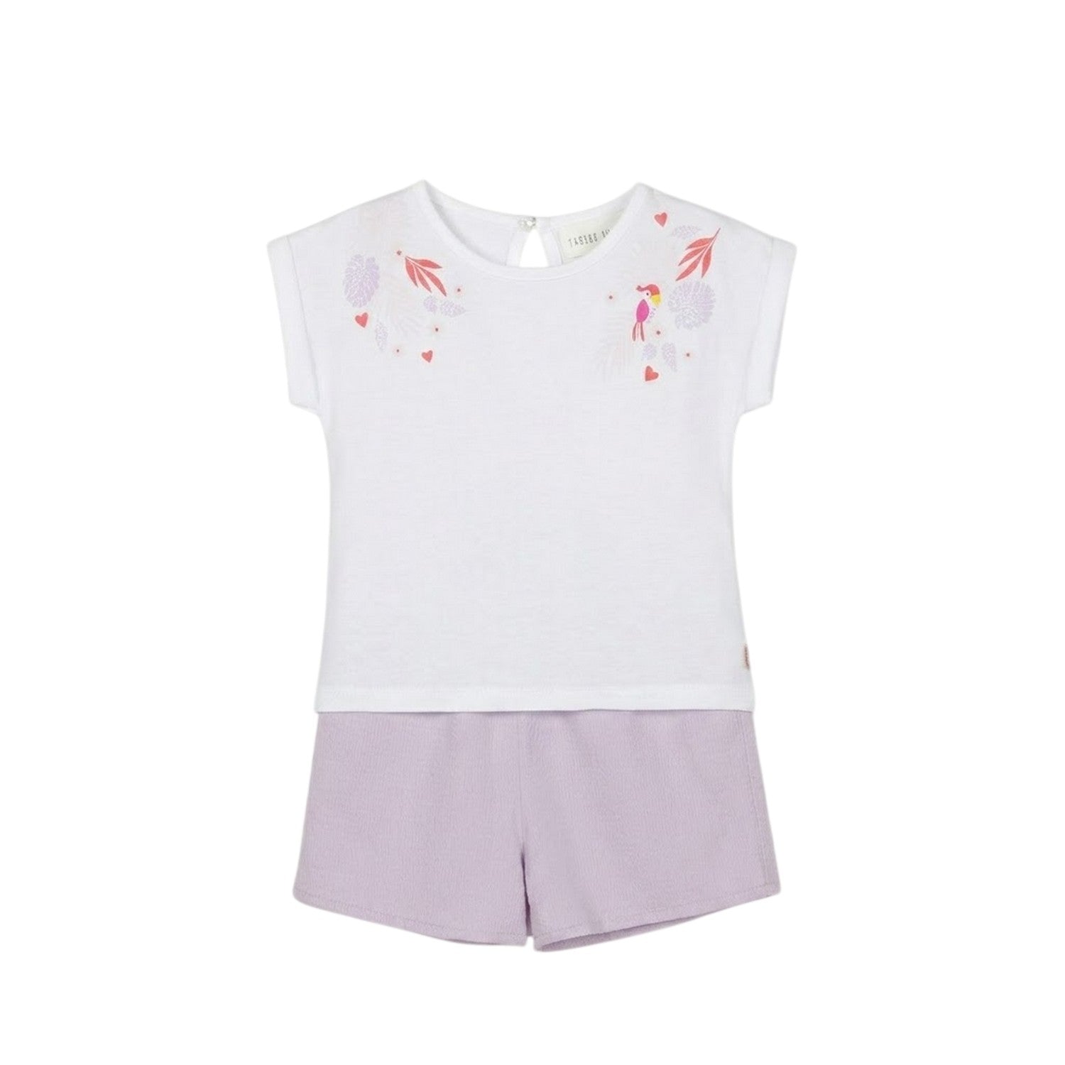 White - Front - Carrement Beau Childrens-Kids T-Shirt & Shorts Set