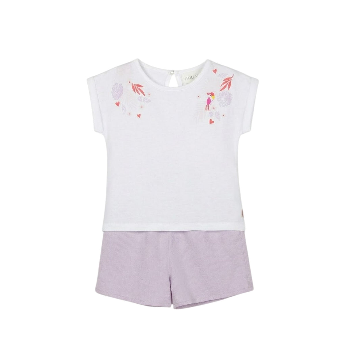 White - Front - Carrement Beau Childrens-Kids T-Shirt & Shorts Set