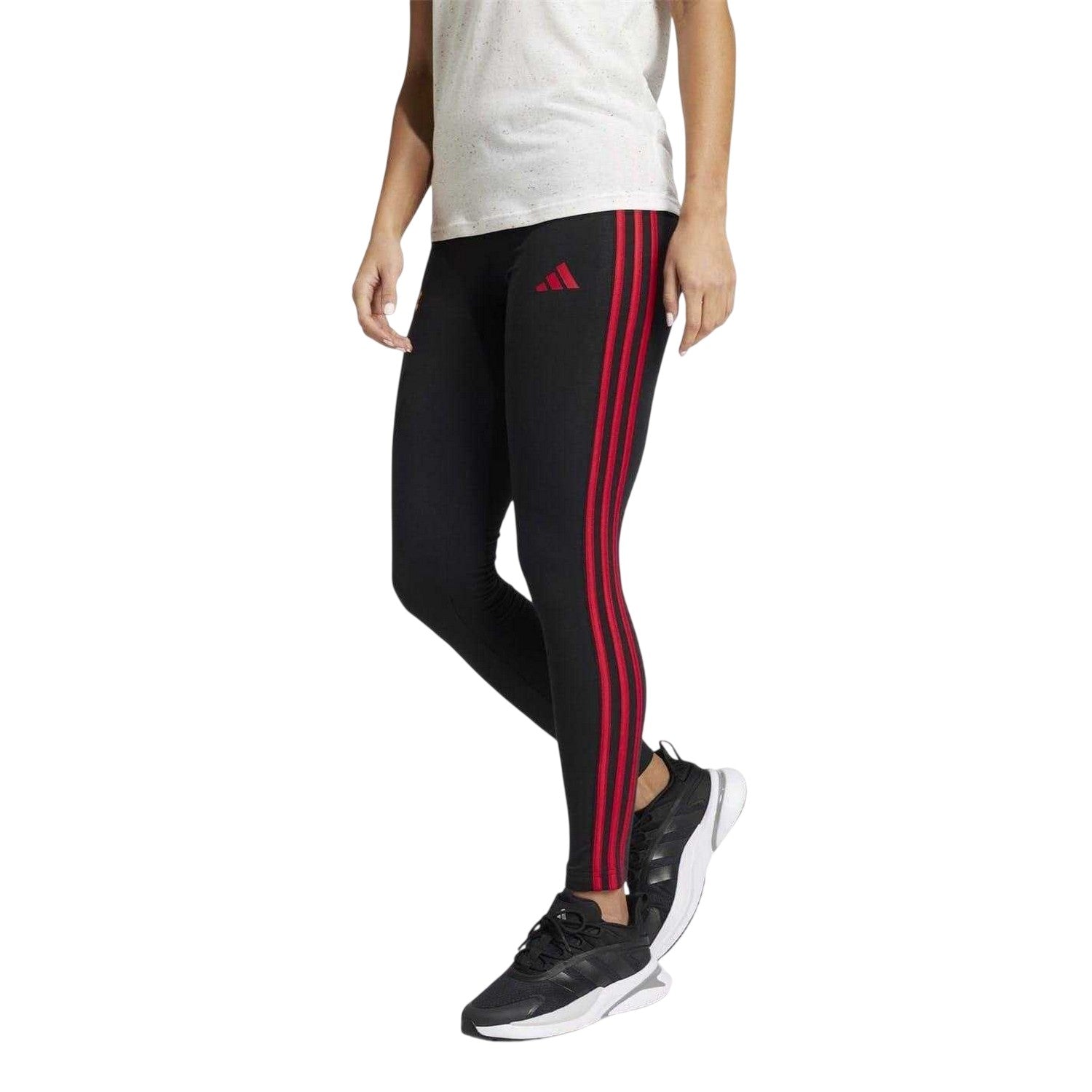 Black - Side - Adidas Womens-Ladies Manchester United FC Leggings