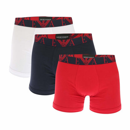 Multicoloured - Front - Emporio Armani Mens Boxer Shorts (Pack of 3)