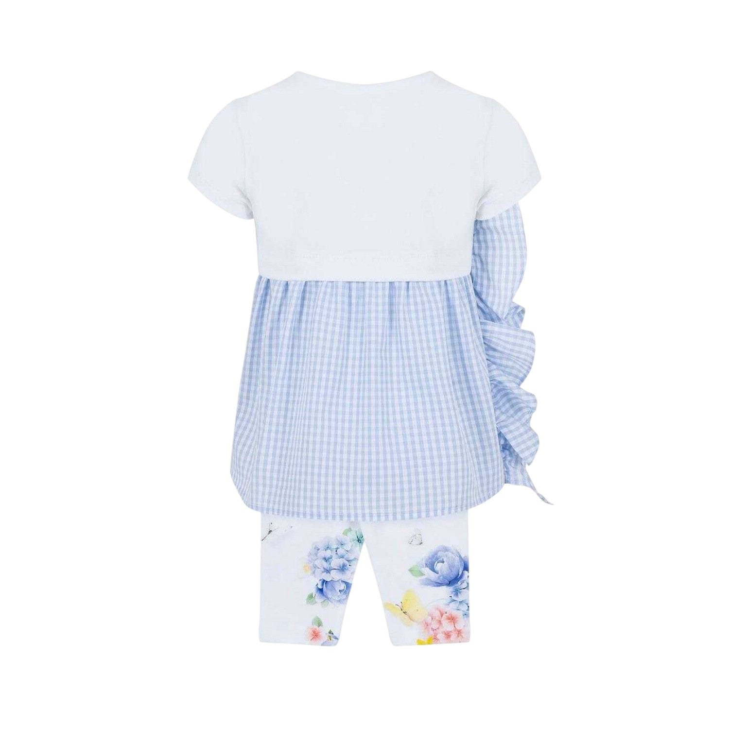 White - Back - Lapin House Childrens-Kids Ruffle T-Shirt And Leggings Set