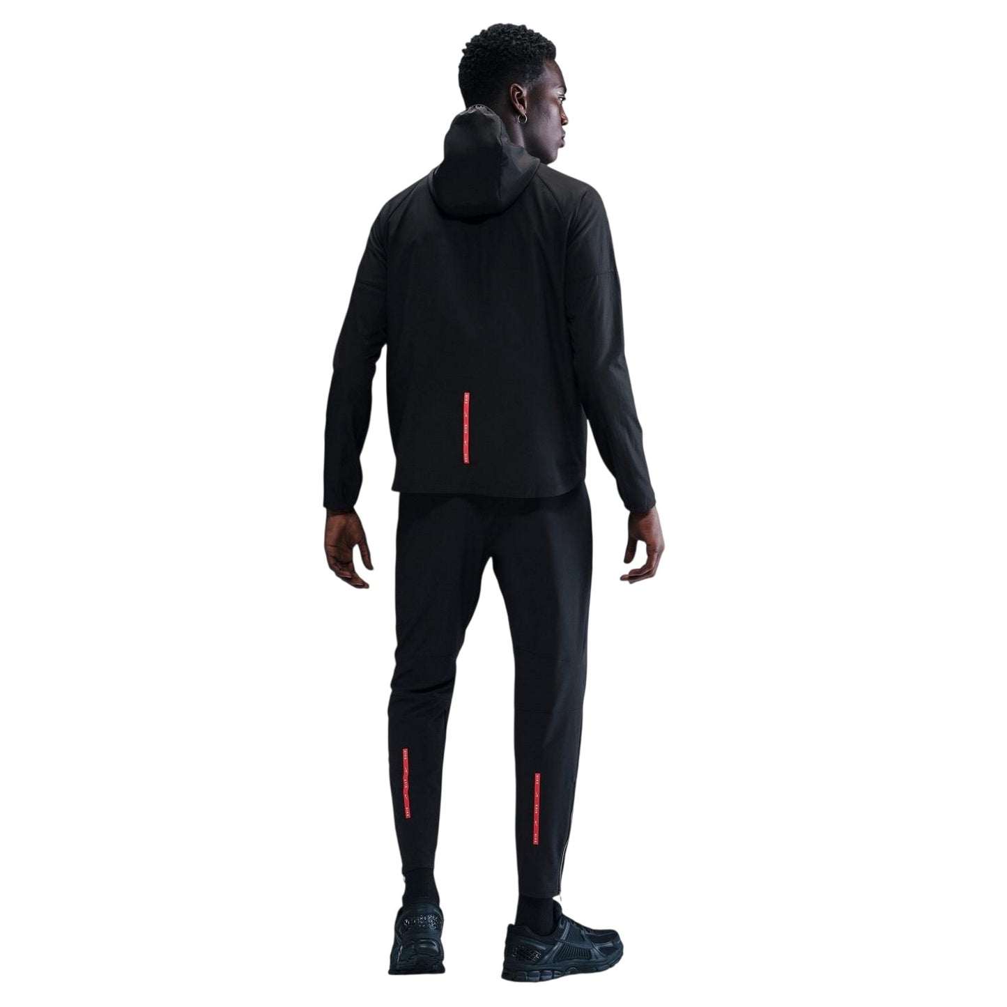 Black-Red - Back - Nike Mens City Run Swoosh Jacket