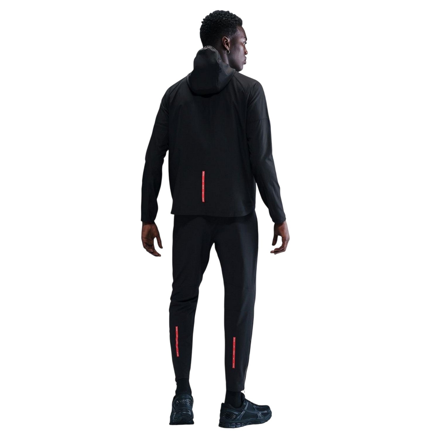 Black-Red - Back - Nike Mens City Run Swoosh Jacket