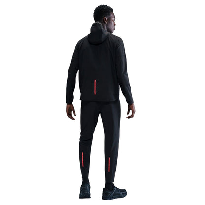 Black-Red - Back - Nike Mens City Run Swoosh Jacket