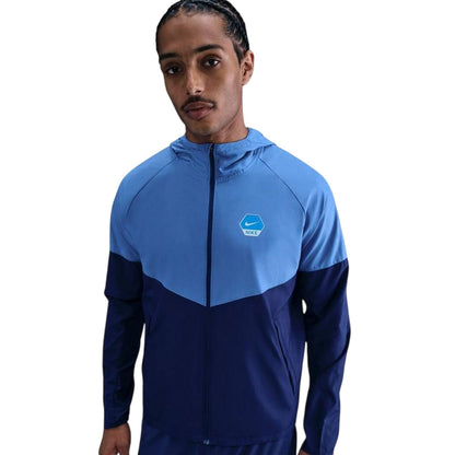 Blue - Side - Nike Mens City Run Swoosh Jacket