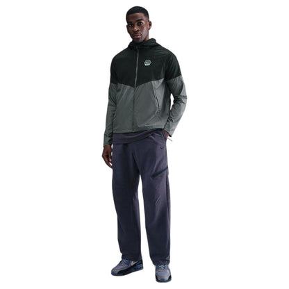 Grey-Black - Front - Nike Mens City Run Swoosh Jacket