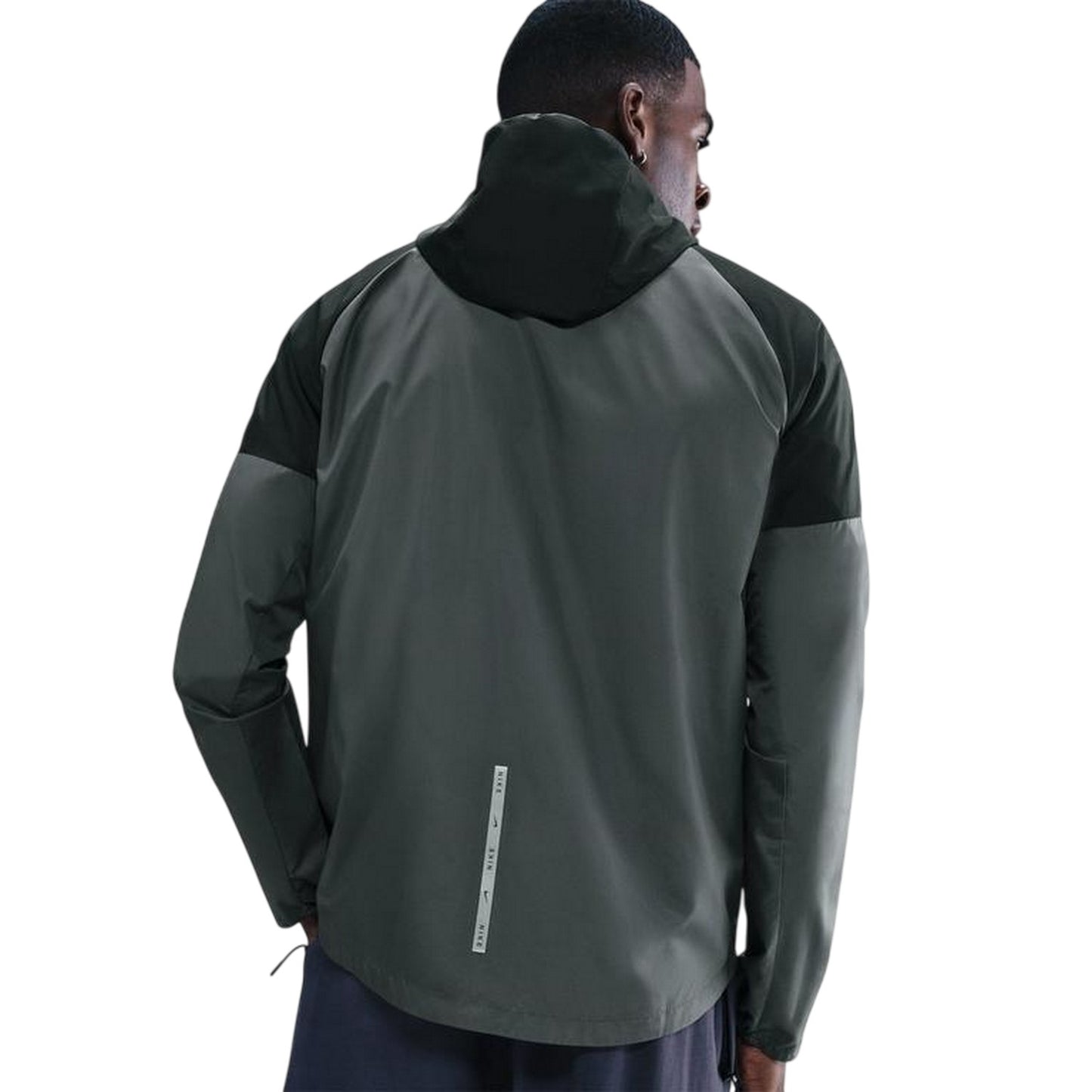 Grey-Black - Side - Nike Mens City Run Swoosh Jacket