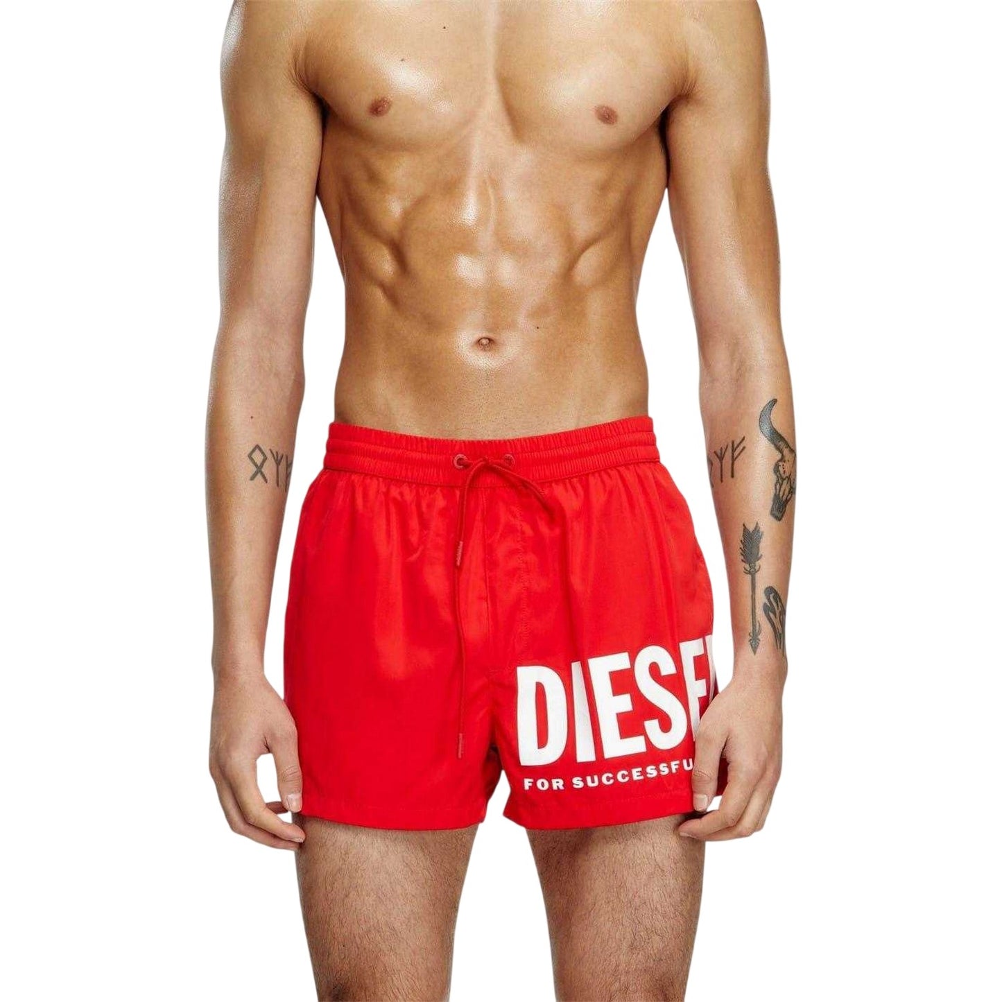 Red - Side - Diesel Womens-Ladies Mario Swim Shorts