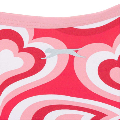 Red - Side - Slazenger Girls Hearts One Piece Swimsuit