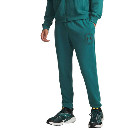 Green-Black - Front - Under Armour Mens Rival Graphic Print Jogging Bottoms