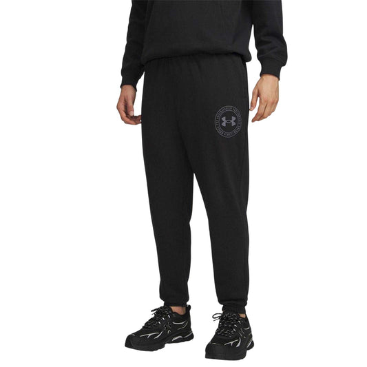 Black-Grey - Front - Under Armour Mens Rival Graphic Print Jogging Bottoms