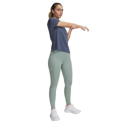 Green-Red - Side - Under Armour Womens-Ladies Fly Fast 3.0 Side Pocket Tight Leggings