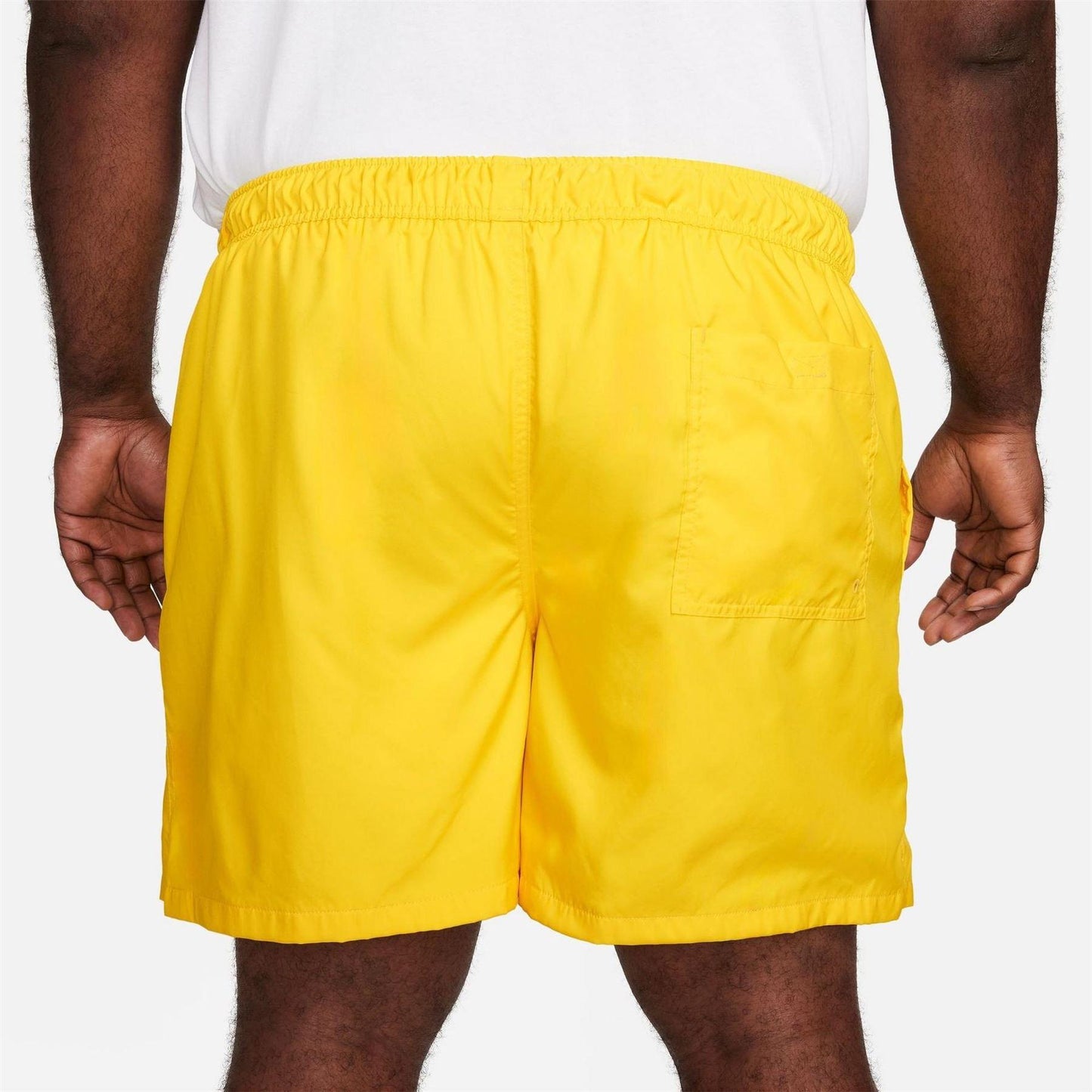 Lightning Yellow-White - Back - Nike Mens Club Flow Woven Track Shorts