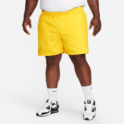 Lightning Yellow-White - Side - Nike Mens Club Flow Woven Track Shorts