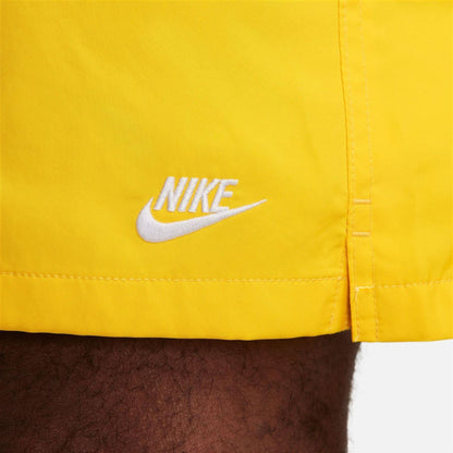 Lightning Yellow-White - Pack Shot - Nike Mens Club Flow Woven Track Shorts