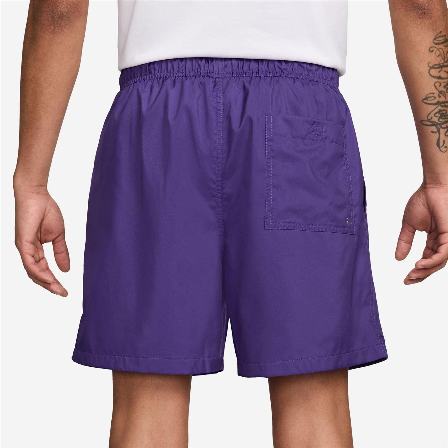 Grape Wine Purple - Back - Nike Mens Club Flow Woven Track Shorts
