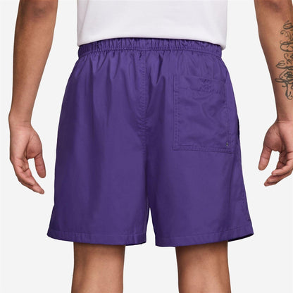 Grape Wine Purple - Back - Nike Mens Club Flow Woven Track Shorts