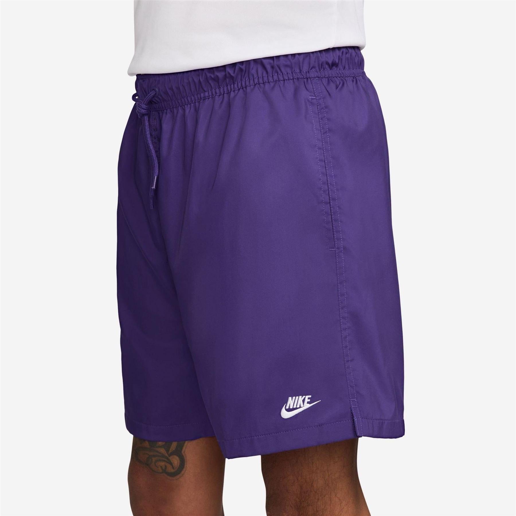 Grape Wine Purple - Side - Nike Mens Club Flow Woven Track Shorts