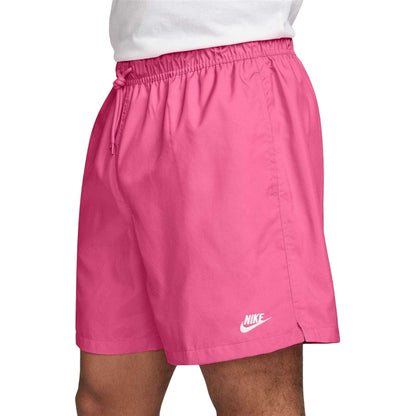 Pinksicle-White - Side - Nike Mens Club Flow Woven Track Shorts
