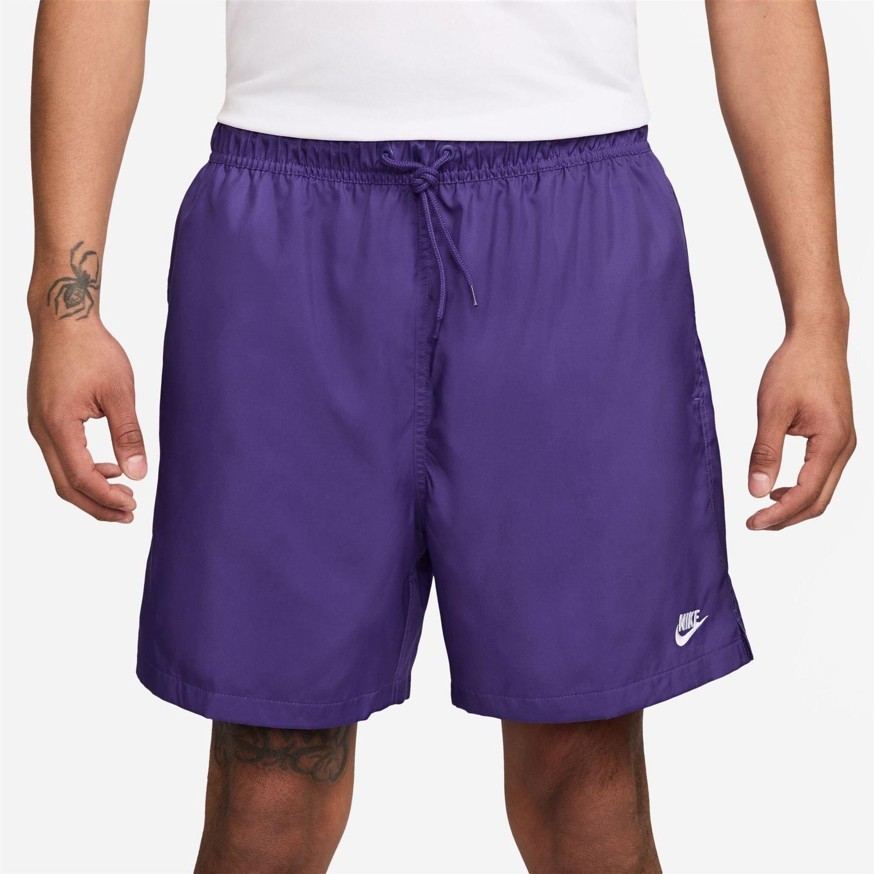 Grape Wine Purple - Front - Nike Mens Club Flow Woven Track Shorts