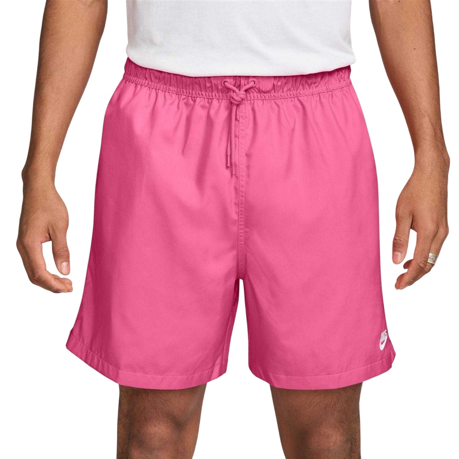 Pinksicle-White - Front - Nike Mens Club Flow Woven Track Shorts