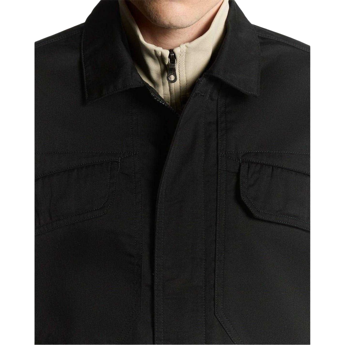Jet Black - Side - Lyle & Scott Mens Between-Season Plain Regular Jacket