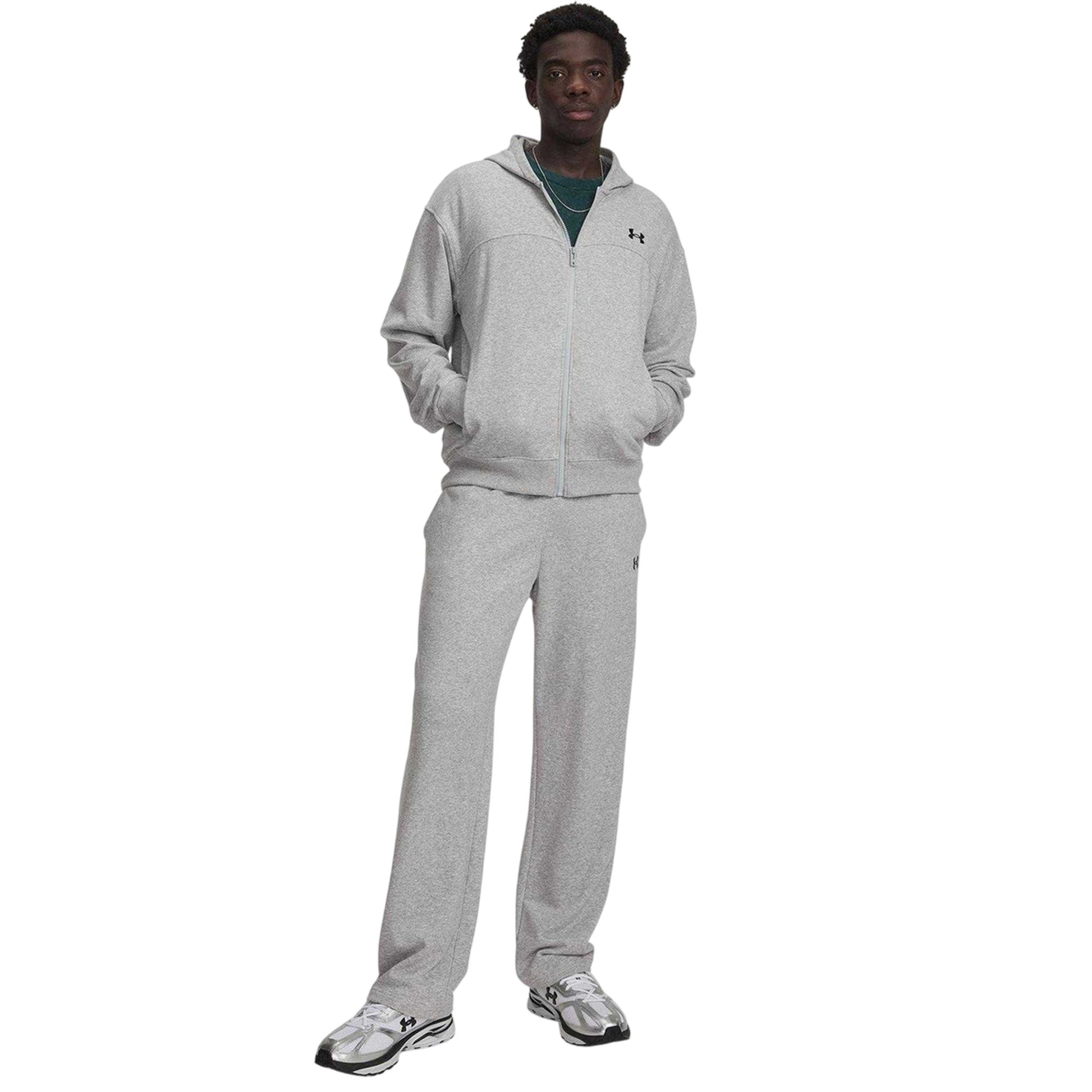 Grey-Black - Lifestyle - Under Armour Mens Rival Fleece Lightweight Joggers
