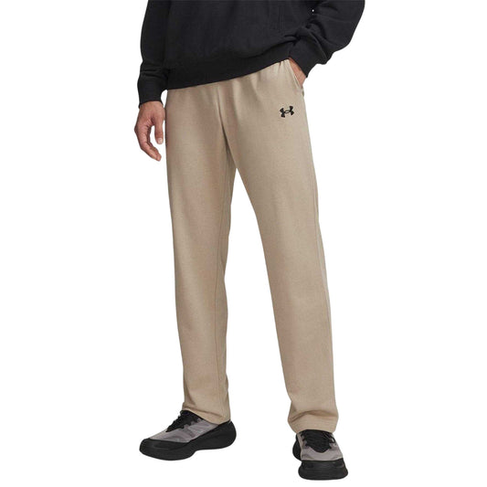 Khaki-Black - Front - Under Armour Mens Rival Fleece Lightweight Joggers