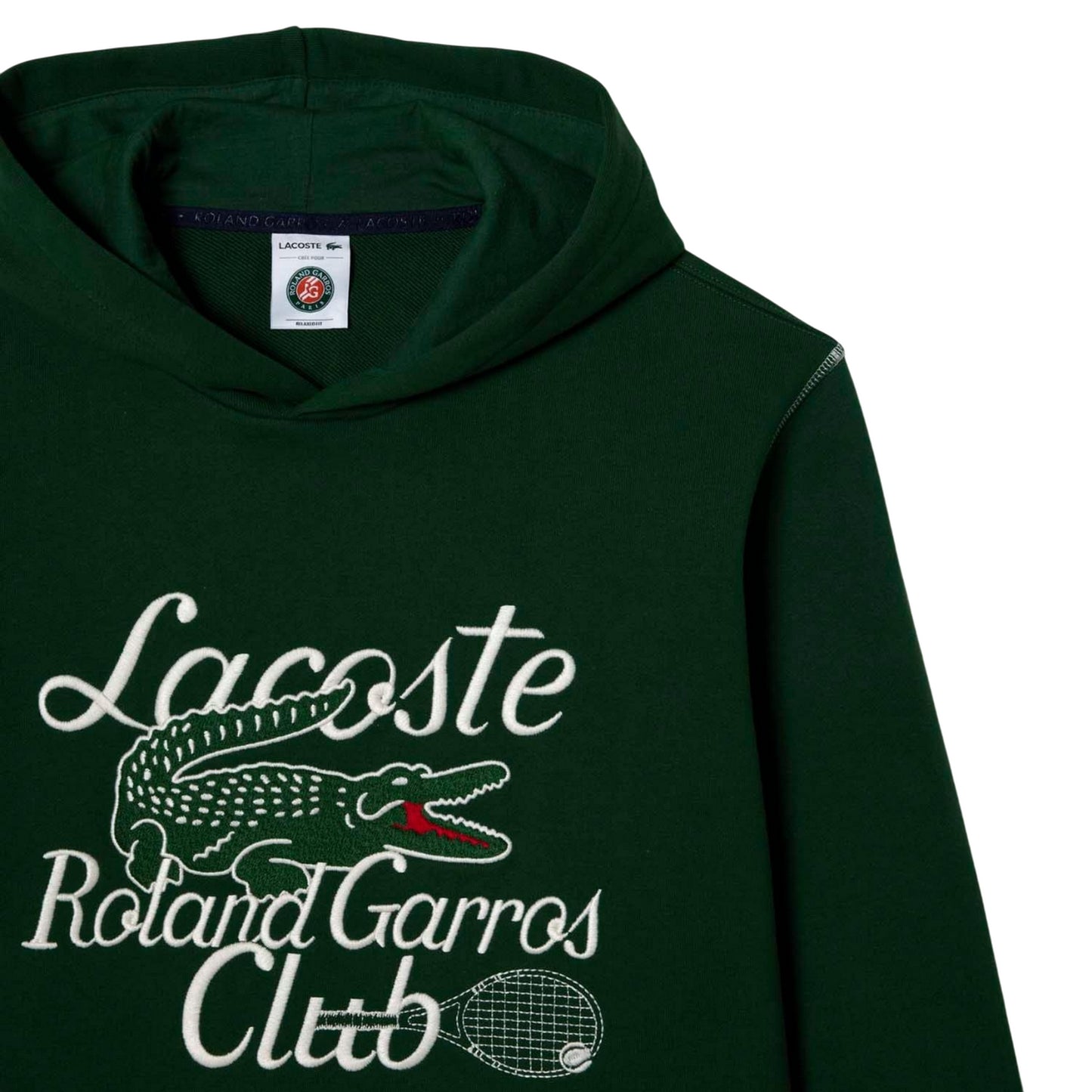Green - Side - Lacoste Unisex Adult Roland Garros Edition Hoodie