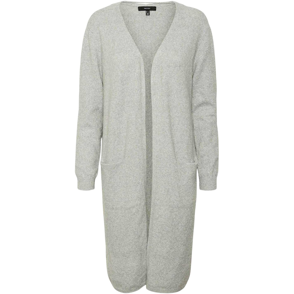 Grey - Front - Vero Moda Womens-Ladies Doffy Open Front Relaxed Fit Long-Sleeved Cardigan